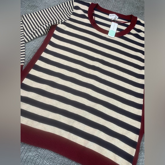 3/$30 Olive & Oak Maryanne Striped Pullover Sweater NWT Size X Large - Picture 6 of 13